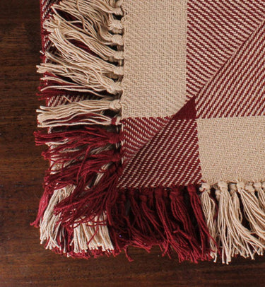 Heritage House Check Barn Red Barn Red - Nutmeg Afghan AF100017 - The Fox Decor